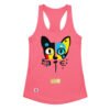 Camiseta de gatos para mujer EL GATO DE MIRÓ en color rosa eléctrico, vista plana