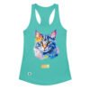 Camiseta de gatos para mujer EL GATO DE MONET en color azul tahití, vista plana