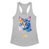 Camiseta de gatos para mujer EL GATO DE MONET en color gris jaspeado, vista plana