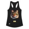 Camiseta de gatos para mujer EL GATO DE MURILLO en color negro, vista plana