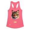 Camiseta de gatos para mujer EL GATO DE MURILLO en color rosa eléctrico, vista plana