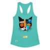 Camiseta de gatos para mujer EL GATO DE PAUL KLEE en color azul tahití, vista plana
