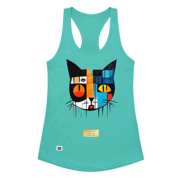 Camiseta de gatos para mujer EL GATO DE PAUL KLEE en color azul tahití, vista plana
