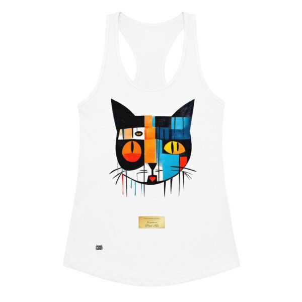 Camiseta de gatos para mujer EL GATO DE PAUL KLEE en color blanco, vista plana