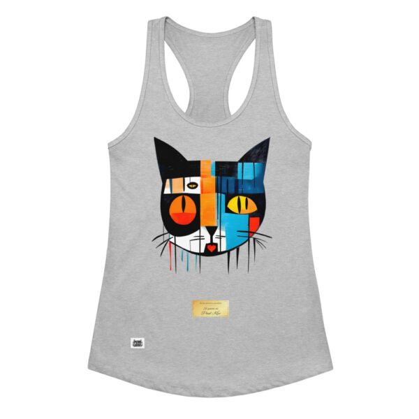 Camiseta de gatos para mujer EL GATO DE PAUL KLEE en color gris jaspeado, vista plana