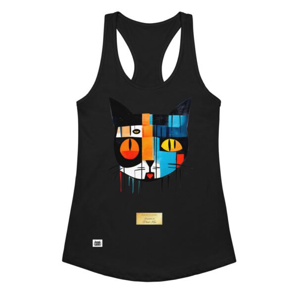 Camiseta de gatos para mujer EL GATO DE PAUL KLEE en color negro, vista plana