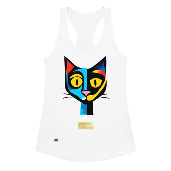 Camiseta de gatos para mujer EL GATO DE PICASSO en color blanco, vista plana