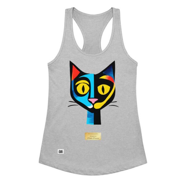 Camiseta de gatos para mujer EL GATO DE PICASSO en color gris jaspeado, vista plana
