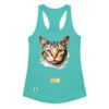 Camiseta de gatos para mujer EL GATO DE RAFAEL SANZIO en color azul tahití, vista plana