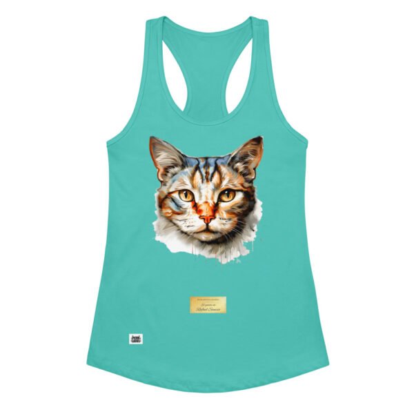 Camiseta de gatos para mujer EL GATO DE RAFAEL SANZIO en color azul tahití, vista plana