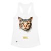 Camiseta de gatos para mujer EL GATO DE RAFAEL SANZIO en color blanco, vista plana
