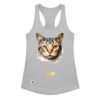 Camiseta de gatos para mujer EL GATO DE RAFAEL SANZIO en color gris jaspeado, vista plana