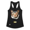 Camiseta de gatos para mujer EL GATO DE RAFAEL SANZIO en color negro, vista plana