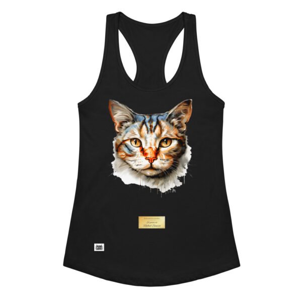 Camiseta de gatos para mujer EL GATO DE RAFAEL SANZIO en color negro, vista plana