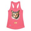 Camiseta de gatos para mujer EL GATO DE RAFAEL SANZIO en color rosa eléctrico, vista plana