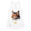 Camiseta de gatos para mujer EL GATO DE REMBRANDT en color blanco, vista plana