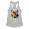 Camiseta de gatos para mujer EL GATO DE REMBRANDT en color gris jaspeado, vista plana