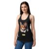 Camiseta de gatos para mujer EL GATO DE REMBRANDT en color negro, sobre modelo