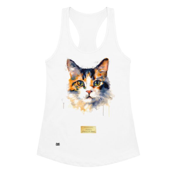 Camiseta de gatos para mujer EL GATO DE RENOIR en color blanco, vista plana