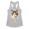 Camiseta de gatos para mujer EL GATO DE RENOIR en color gris jaspeado, vista plana