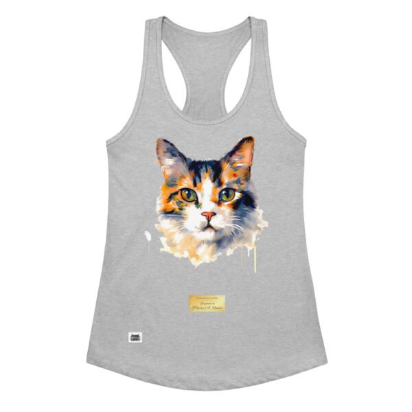 Camiseta de gatos para mujer EL GATO DE RENOIR en color gris jaspeado, vista plana