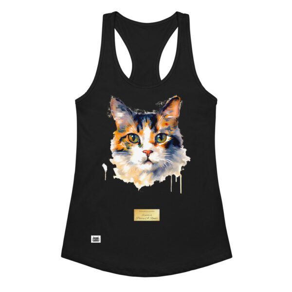 Camiseta de gatos para mujer EL GATO DE RENOIR en color negro, vista plana