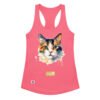 Camiseta de gatos para mujer EL GATO DE RENOIR en color rosa eléctrico, vista plana