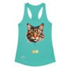Camiseta de gatos para mujer EL GATO DE RUBENS en color azul tahití, vista plana