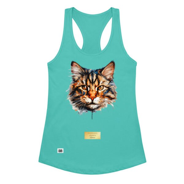 Camiseta de gatos para mujer EL GATO DE RUBENS en color azul tahití, vista plana