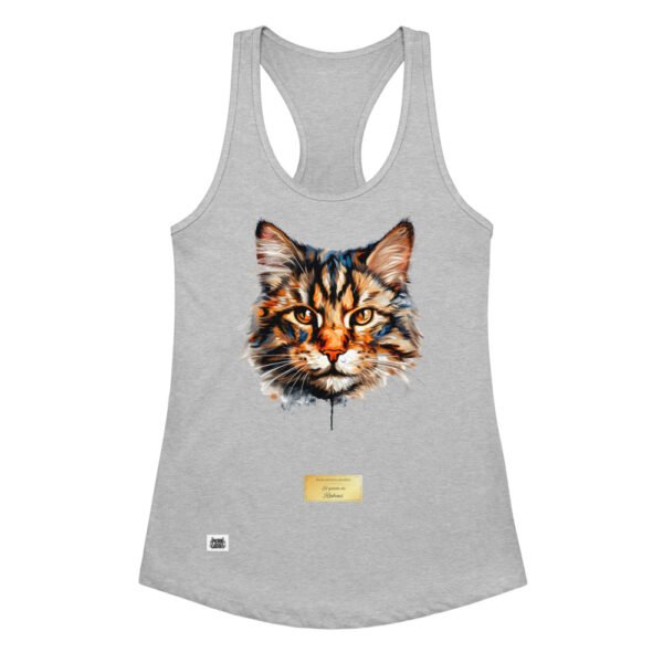 Camiseta de gatos para mujer EL GATO DE RUBENS en color gris jaspeado, vista plana