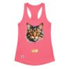 Camiseta de gatos para mujer EL GATO DE RUBENS en color rosa eléctrico, vista plana