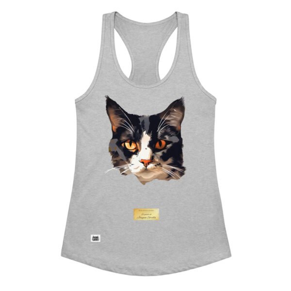 Camiseta de gatos para mujer EL GATO DE SOROLLA en color gris jaspeado, vista plana