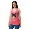 Camiseta de gatos para mujer EL GATO DE SOROLLA en color rosa eléctrico, sobre modelo