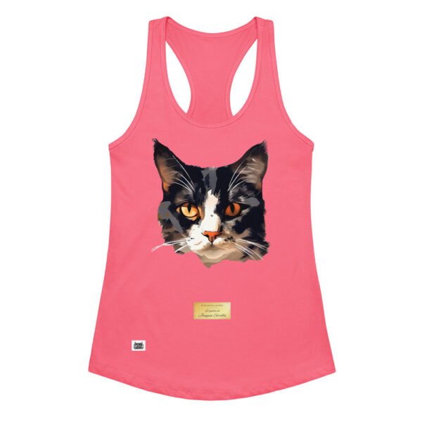 Camiseta de gatos para mujer EL GATO DE SOROLLA en color rosa eléctrico, vista plana