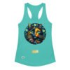Camiseta de gatos para mujer EL GATO DE VAN GOGH en color azul tahití, vista plana