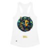 Camiseta de gatos para mujer EL GATO DE VAN GOGH en color blanco, vista plana
