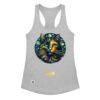 Camiseta de gatos para mujer EL GATO DE VAN GOGH en color gris jaspeado, vista plana