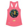 Camiseta de gatos para mujer EL GATO DE VAN GOGH en color rosa eléctrico, vista plana