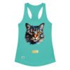 Camiseta de gatos para mujer EL GATO DE VELÁZQUEZ en color azul tahití, vista plana