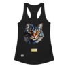 Camiseta de gatos para mujer EL GATO DE VELÁZQUEZ en color negro, vista plana
