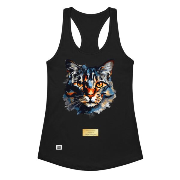 Camiseta de gatos para mujer EL GATO DE VELÁZQUEZ en color negro, vista plana