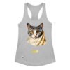 Camiseta de gatos para mujer EL GATO DE VERMEER en color gris jaspeado, vista plana