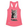 Camiseta de gatos para mujer EL PLANETA DE LOS MININOS en color rosa eléctrico, vista plana