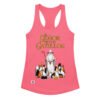 Camiseta de gatos para mujer EL SEÑOR DE LOS GATILLOS en color rosa eléctrico, vista plana