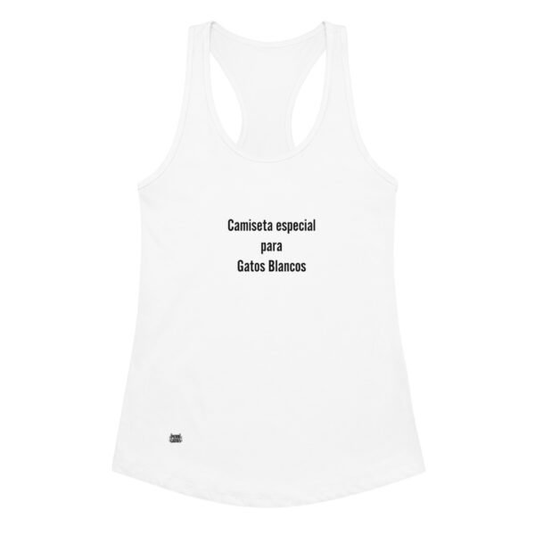 Camiseta de gatos para mujer ESPECIAL PARA GATOS BLANCOS en color blanco, vista plana
