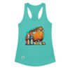 Camiseta de gatos para mujer ¿ESTAMOS SEGUROS? en color azul tahití, vista plana