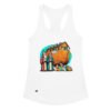 Camiseta de gatos para mujer ¿ESTAMOS SEGUROS? en color blanco, vista plana