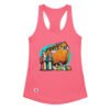 Camiseta de gatos para mujer ¿ESTAMOS SEGUROS? en color rosa eléctrico, vista plana