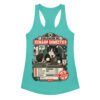 Camiseta de gatos para mujer EVALUACIÓN DEL HUMANO en color azul tahití, vista plana