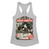 Camiseta de gatos para mujer EVALUACIÓN DEL HUMANO en color gris jaspeado, vista plana